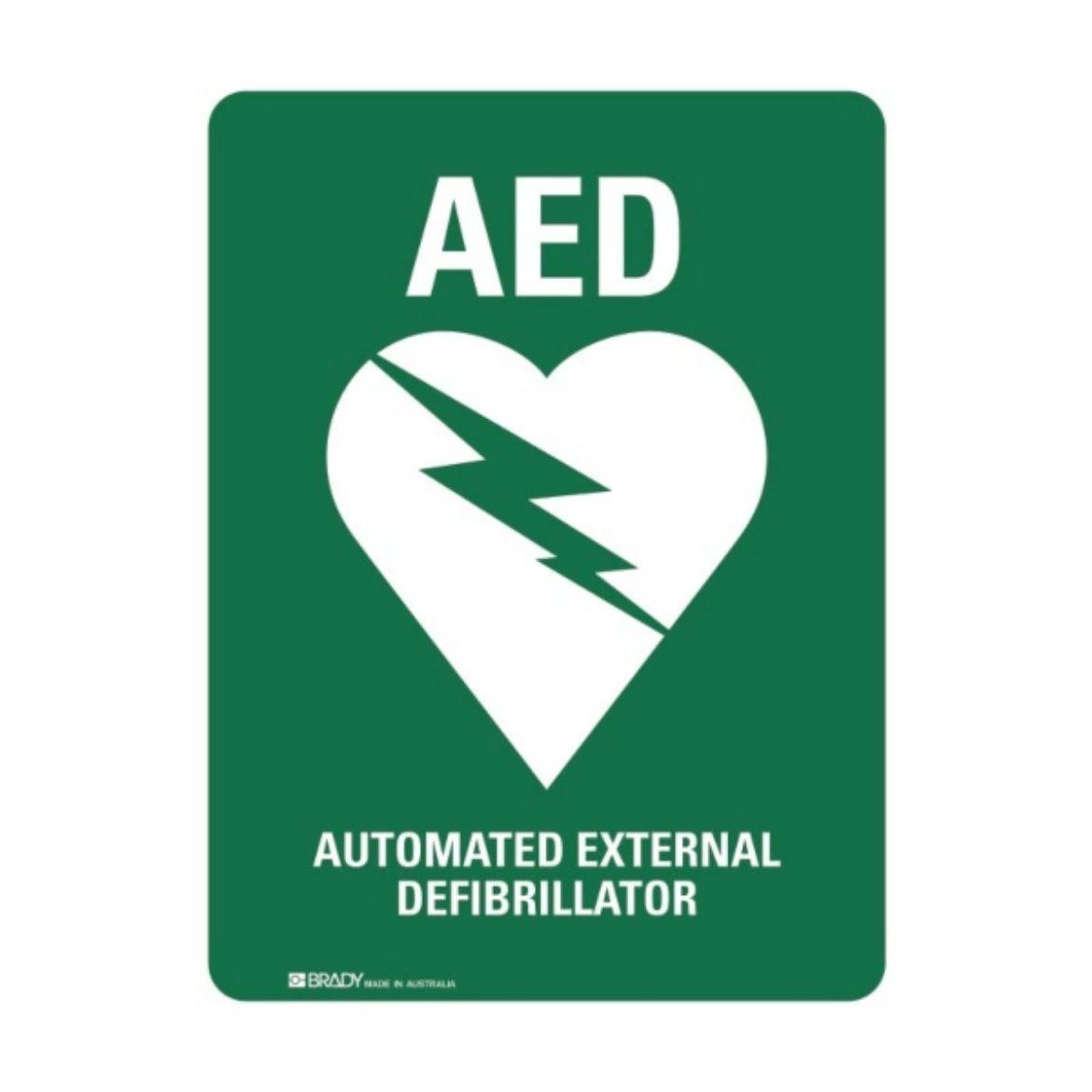 Picture of AED AUTOMATED EXTERNAL DEFIBRILLATOR SIGN 250MM (H) X 180MM (H) SELF ADHESIVE VINYL