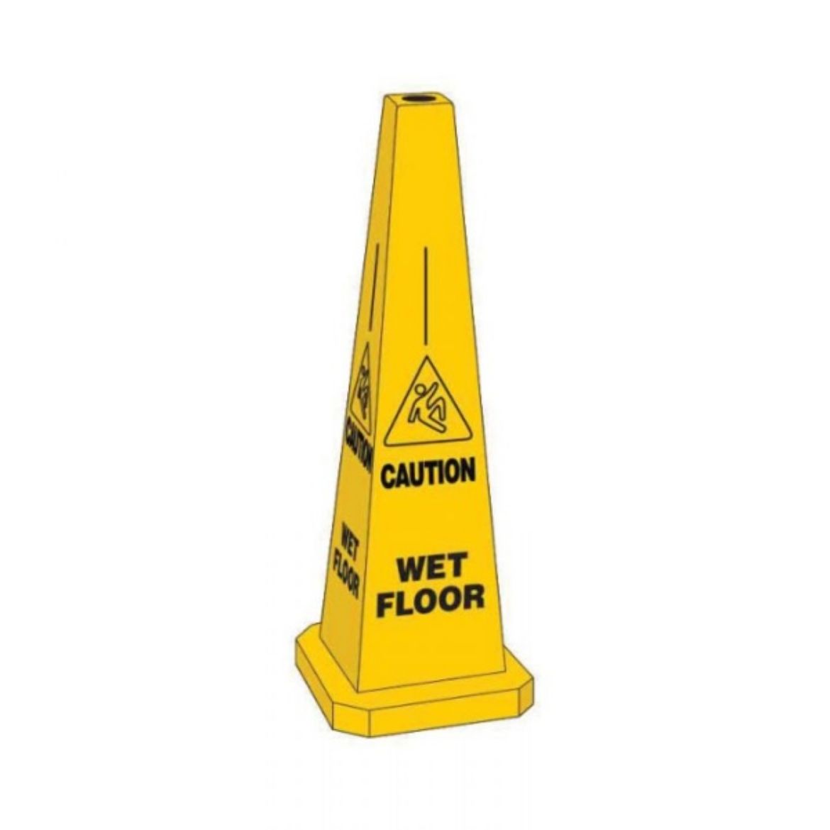 Picture of STANDARD SAFETY CONE,  WET FLOOR, YELLOW 63CM