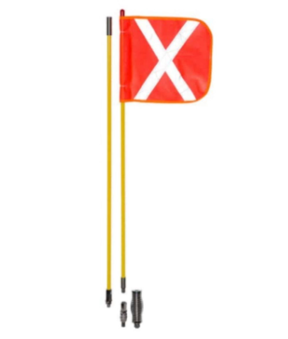 Picture of WHIP AERIAL NON-POWERED: 2.4M LENGTH, 10X12" FLAG, TWO SECTIONS, W/QUICK RELEASE (WAN-QR) & SPRING (WAN-S)