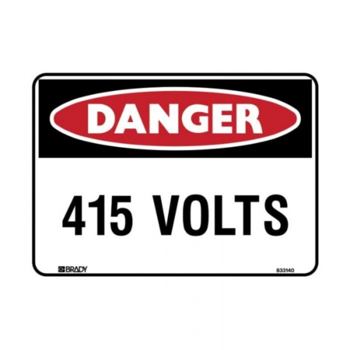 Picture of DANGER 415 VOLTS SIGN 250MM (W) X 180MM (H) SELF ADHESIVE VINYL