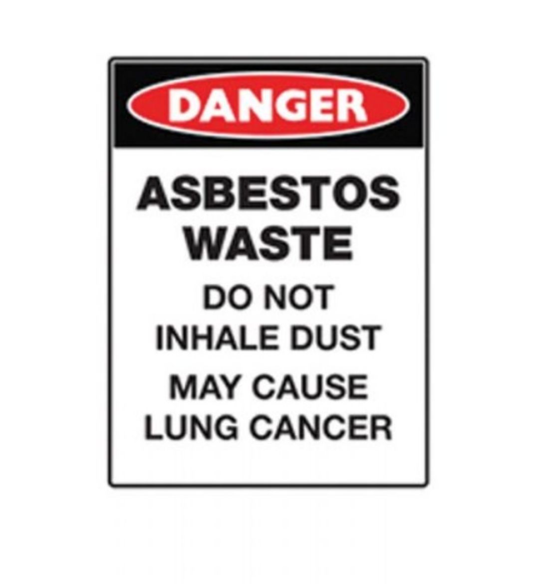 Picture of SIGN DANGER ASBESTOS WASTE SIGN 180MM (W) X 250MM (H) SELF ADHESIVE VINYL