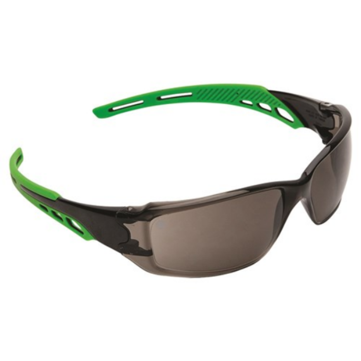 Picture of CIRRUS - SMOKE LENS, ANTI-FOG, POLYCARBONATE FRAME SAFETY GLASSES WITH SOFT GREEN ARMS