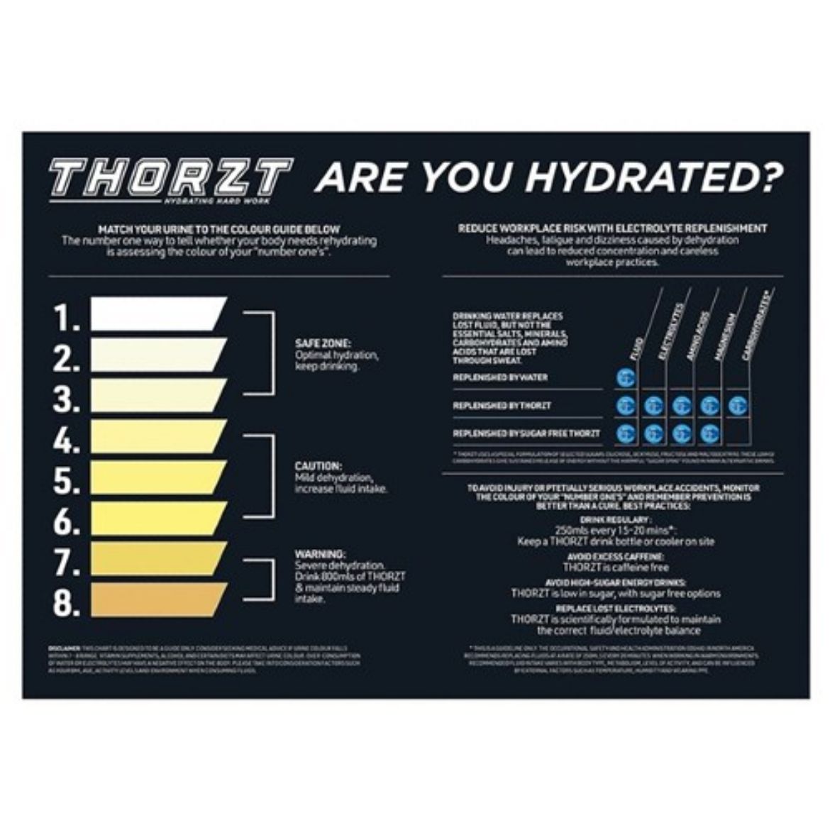 Picture of THORZT "HYDRATION GUIDE CHART" SIGN - 900 x 600MM FLUTE