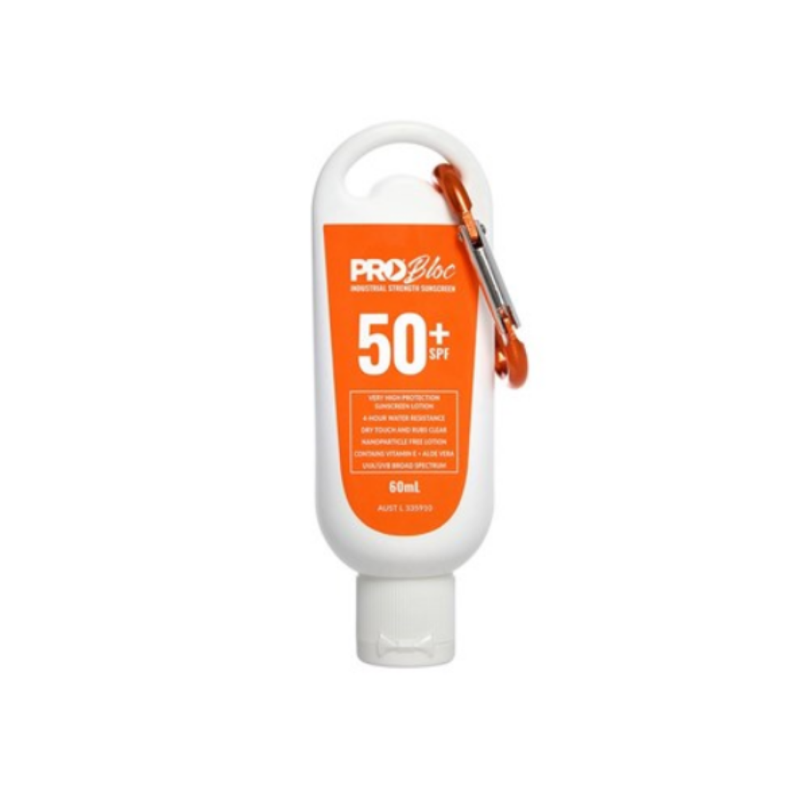 Picture of PRO-BLOC 50+ SUNSCREEN WITH CARABINER CLIP - 60ML BOTTLE