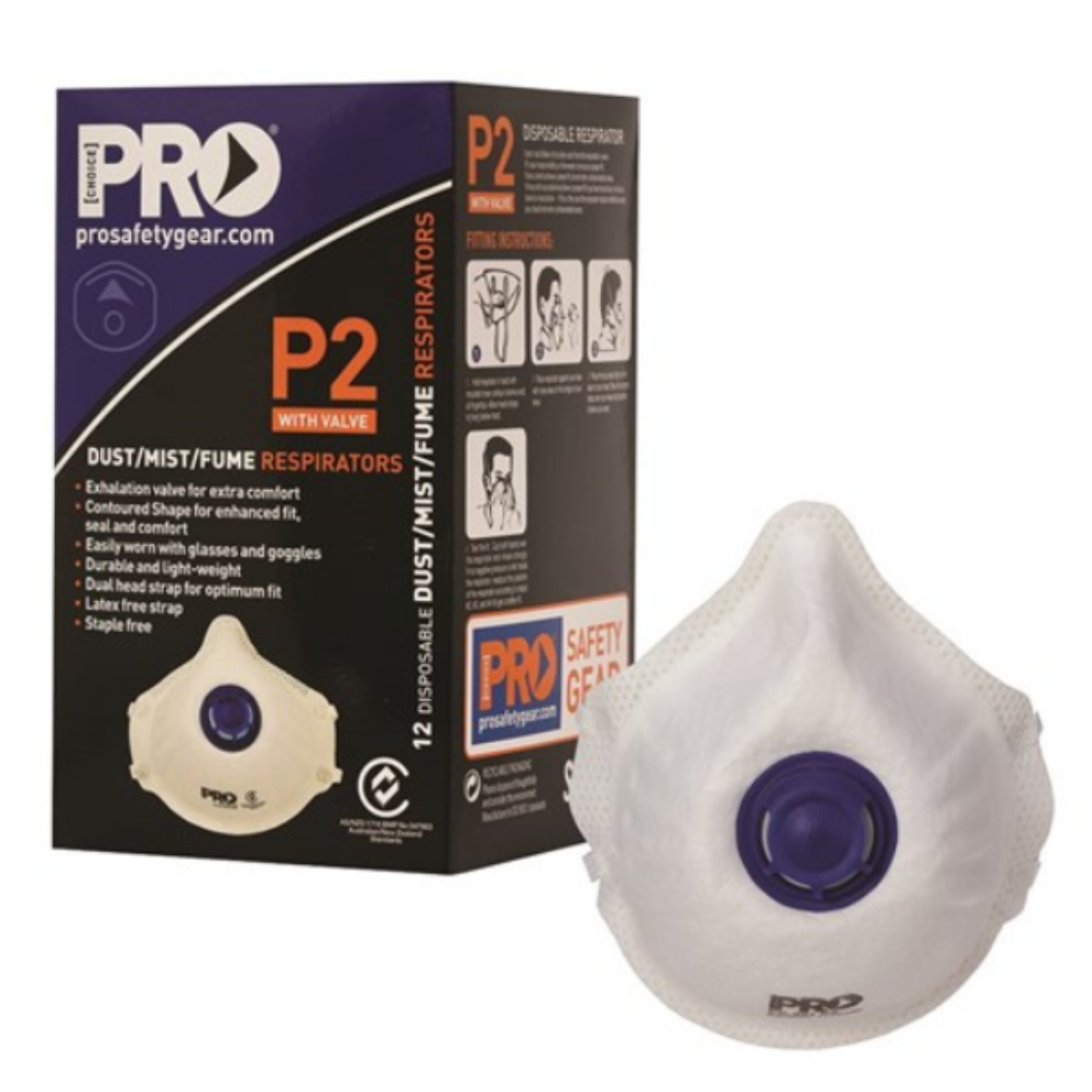 Picture of RESPIRATOR P2, WITH VALVE NOW WITH IMPROVED NOSE FLANGE