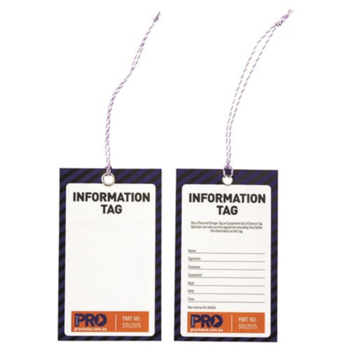 Picture of INFORMATION (BLANK) SAFETY TAGS - 125MM X 75MM