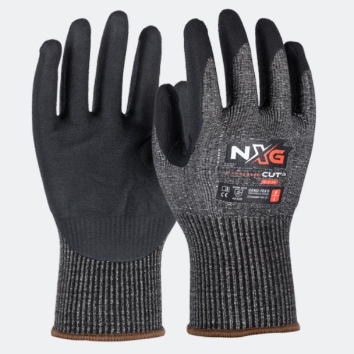 Picture of GLOVES, NXG CUT D HD, BLACK NITRILE.  AVAILABLE IN SIZES 6 - 12