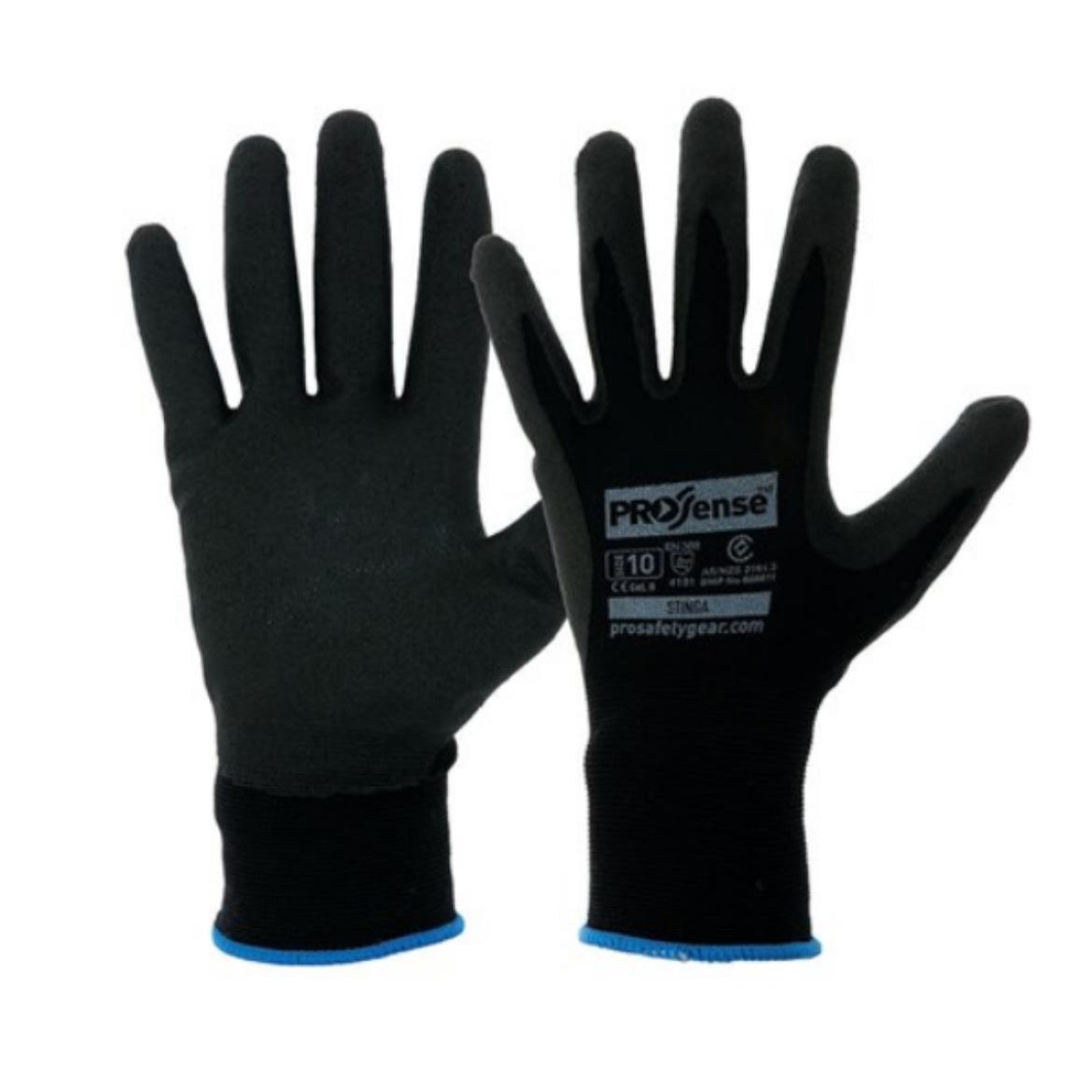 Picture of NPF - STINGA BLACK PVC FOAM ON NYLON LINER GLOVES.