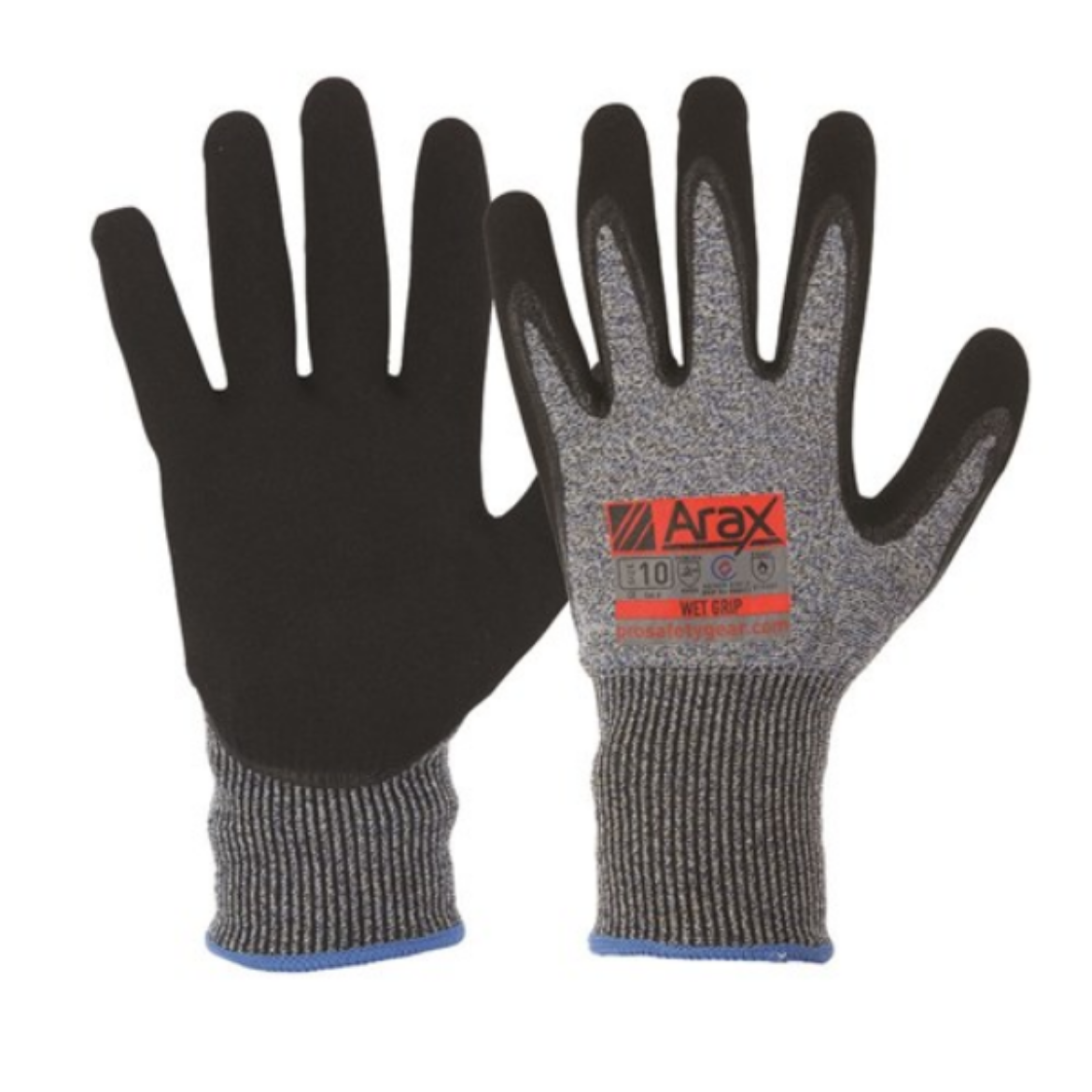 Picture of AND(SIZE) - ARAX WET GRIP - ARAX LINER WITH NITRILE DIP PALM GLOVES.