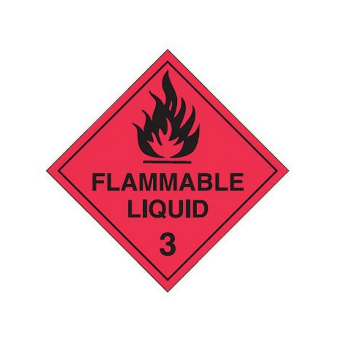 Picture of FLAMMABLE LIQUID 3 SIGN, 250MM SELF ADHESIVE VINYL RED/BLACK