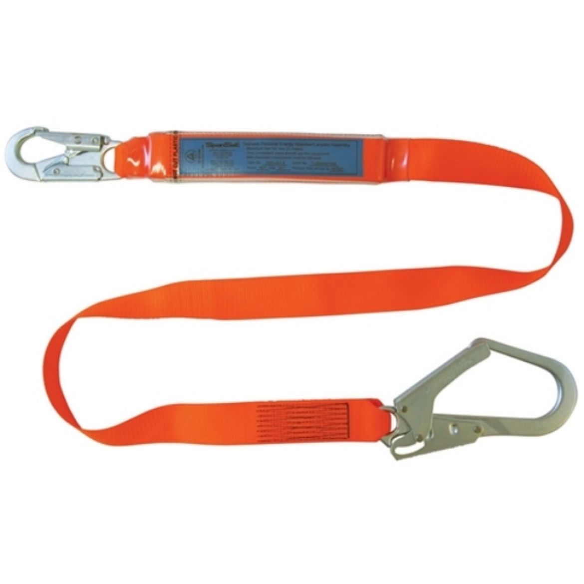 Picture of ENERGY ABSORBING WEBBING LANYARD 1.8M WITH STEEL H1 SNAP HOOK AND STEEL H3 SCAFFOLD HOOK