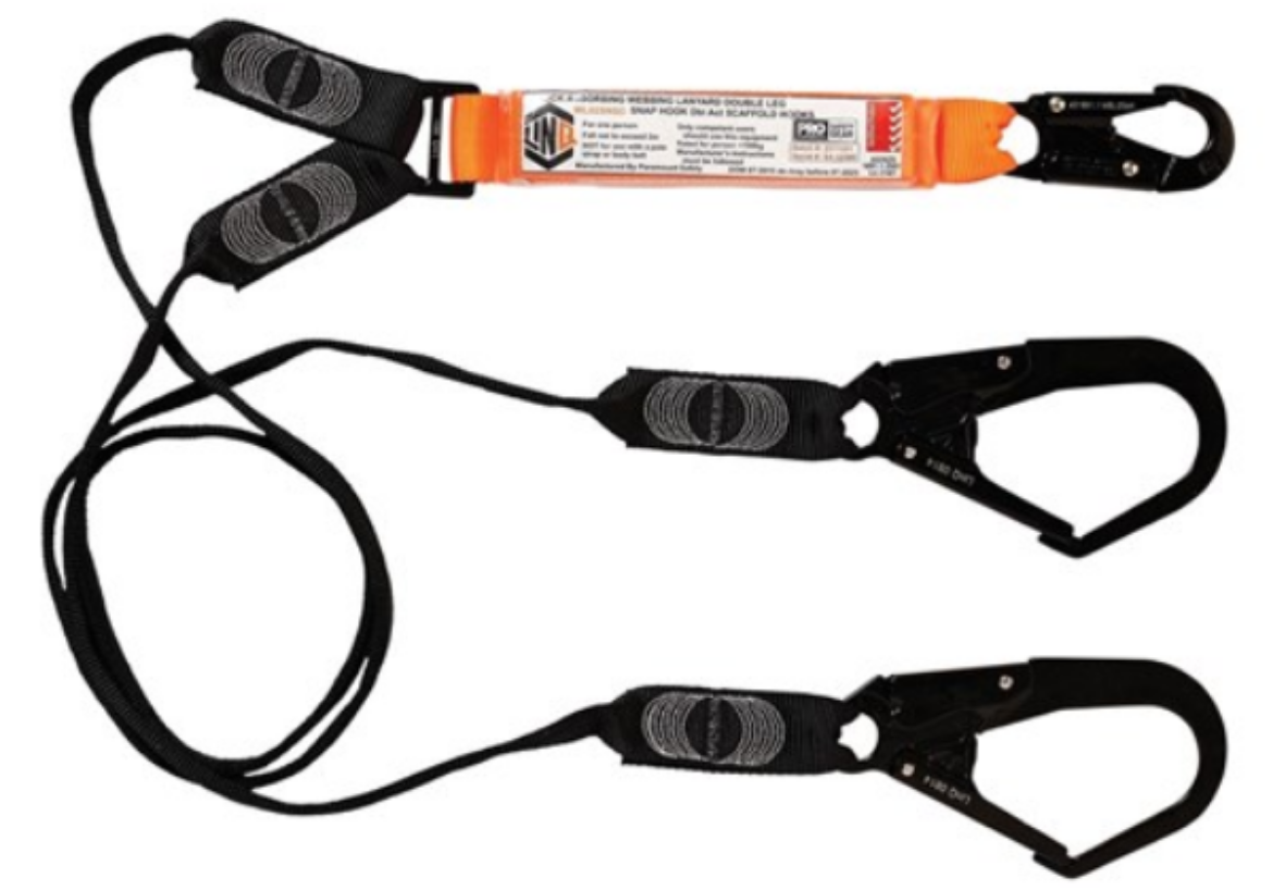 Picture of LINQ ELITE DOUBLE LEG SHOCK ABSORBING WEBBING LANYARD WITH HARDWARE SN & SD X2