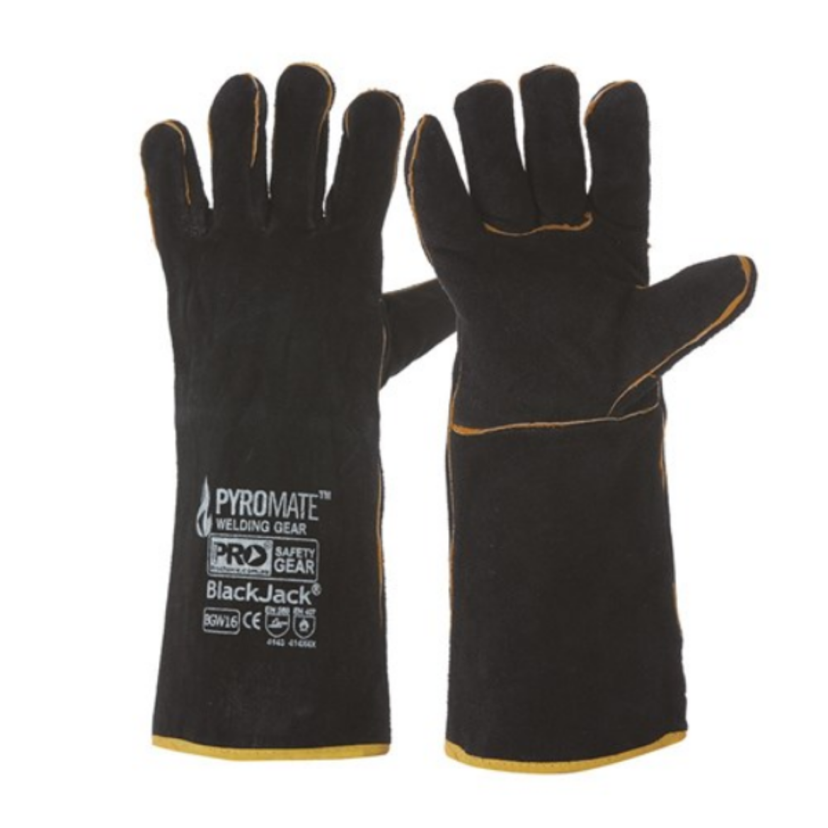 Picture of BLACK JACK BLACK & GOLD WELDING GLOVES - LENGTH 40CM - ONE SIZE FITS MOST