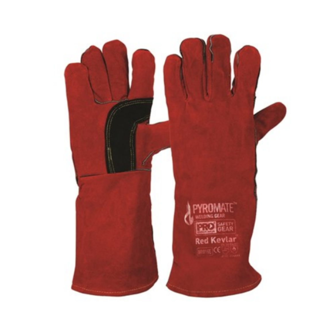 Picture of RED, KEVLAR STITCHED WELDING GLOVES - LENGTH 40CM - ONE SIZE FITS MOST