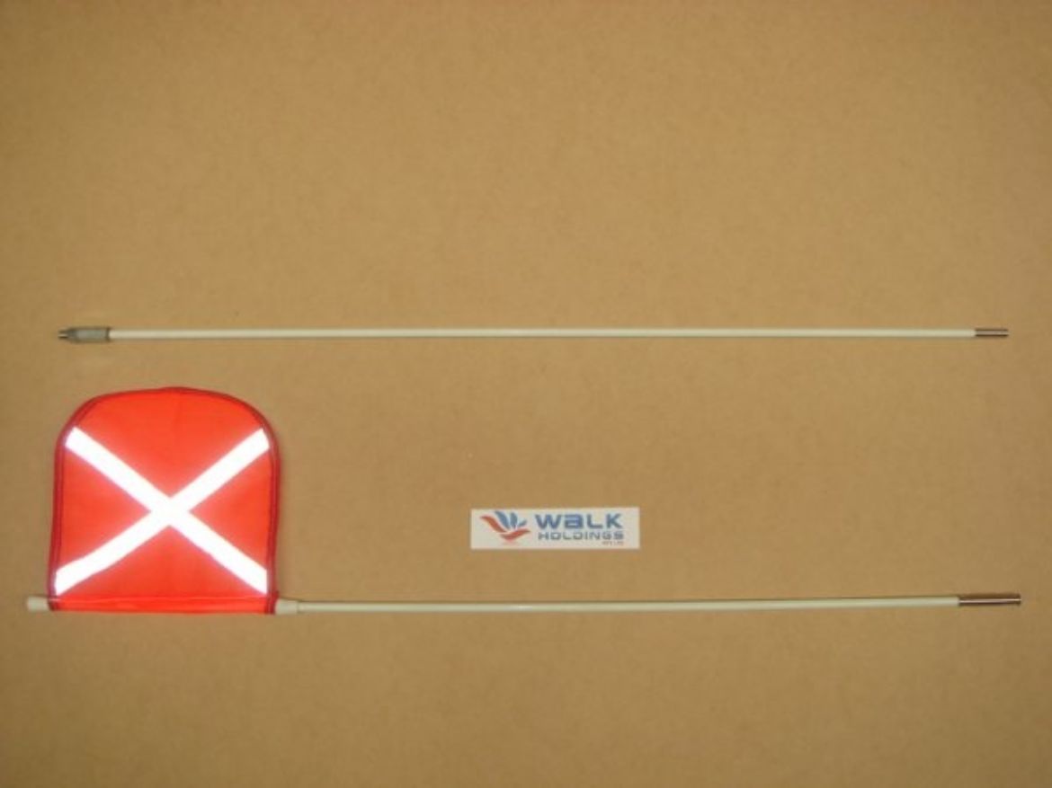 Picture of FLAG - SAFETY FLAG WITH 2.5M ROD AND CONNECTOR. ORANGE FLAG WITH REFLECTIVE CROSS