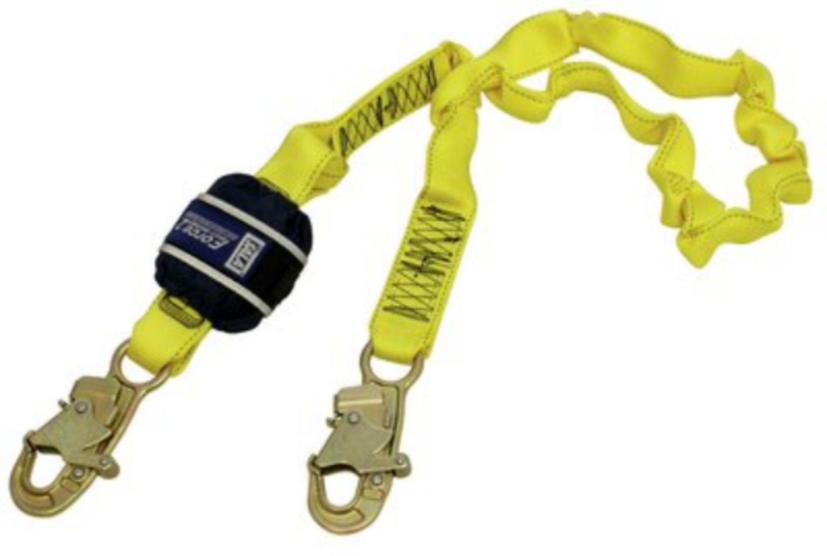 Picture of Z10200909E FORCE2™ SHOCK ABSORBING LANYARDS - WEBBING - SINGLE TAIL ELASTICATED, 2.0M WITH DOUBLE ACTION SNAP HOOKS ON ALL CONNECTIONS