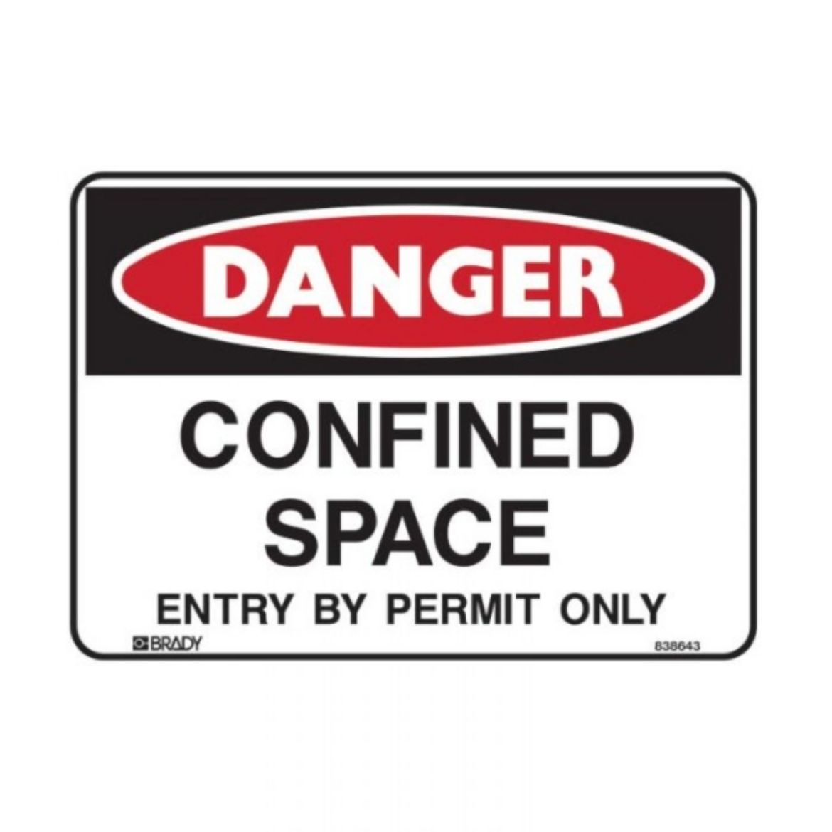 Picture of CONFINED SPACE ENTRY BY PERMIT ONLY SIGN 600MM (W) X 450MM (H) METAL