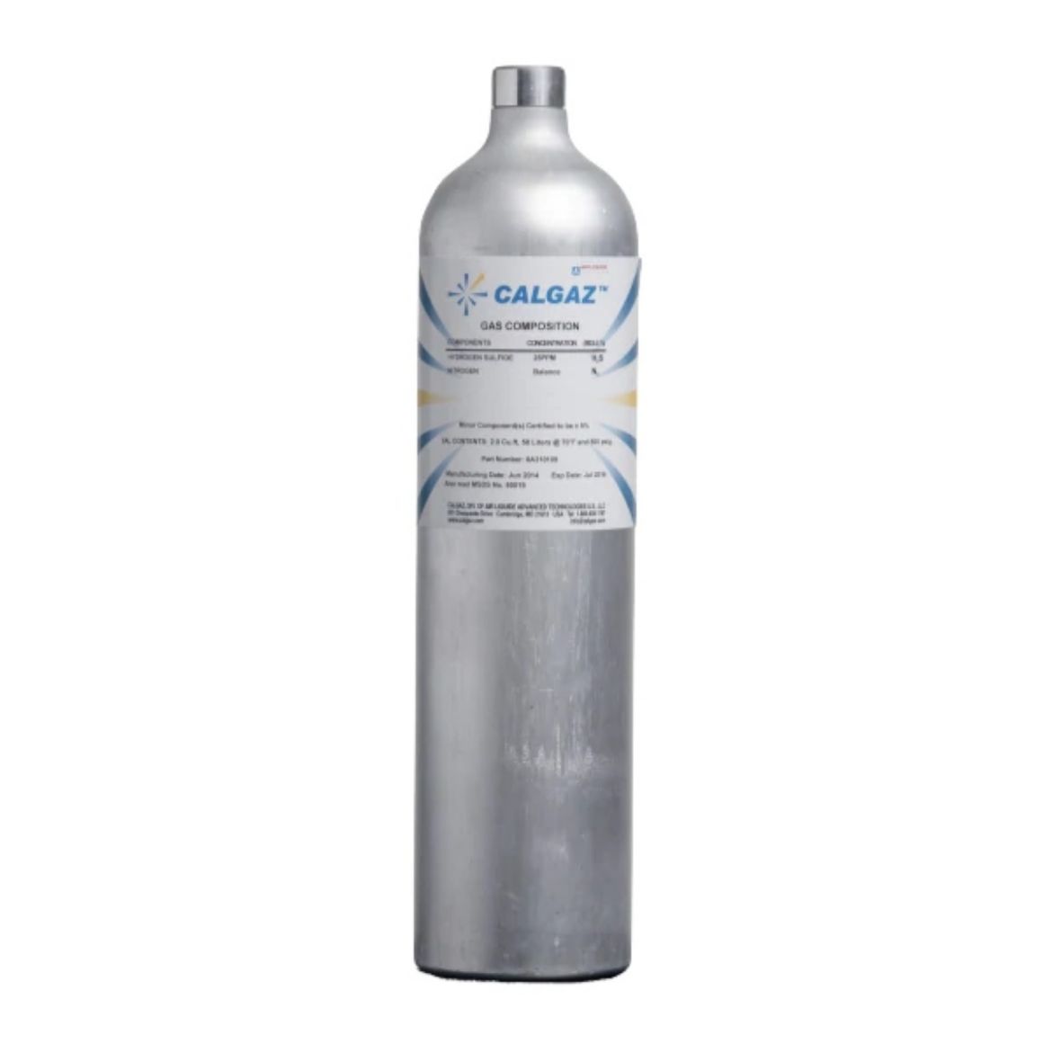 Picture of CALIBRATION GAS - BW HONEYWELL QUAD MIX - CH4 (2.5%), O2 (18.0%), H2S (25 PPM), CO (100 PPM)