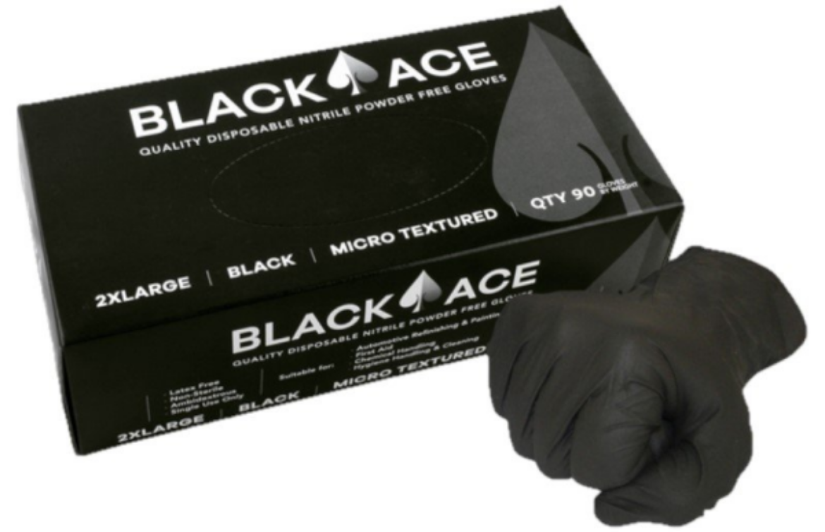Picture of BLACK ACE DISPOSABLE NITRILE GLOVES - MEDIUM