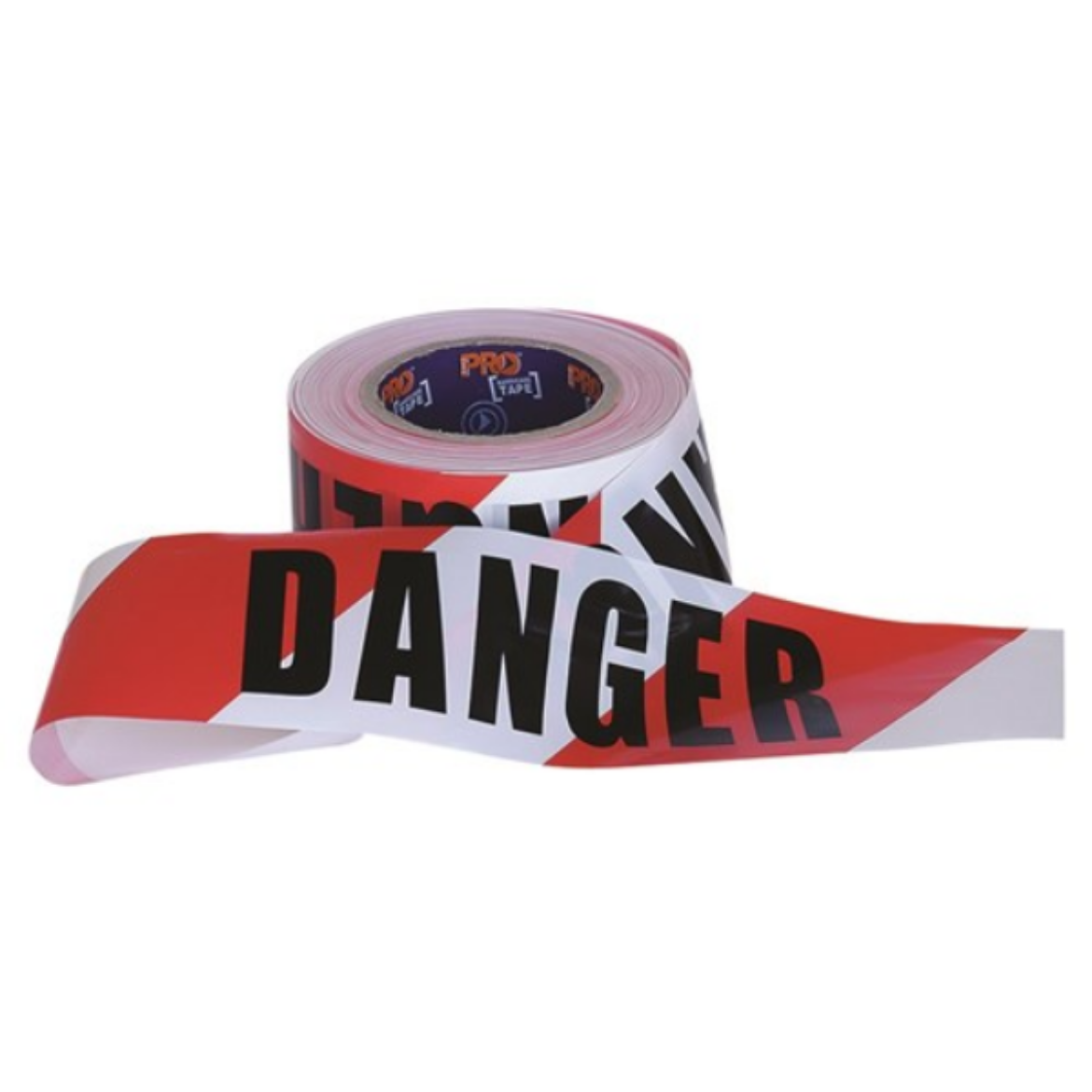 Picture of "DANGER" ON RED/WHITE HAZARD TAPE - 100M X 75MM