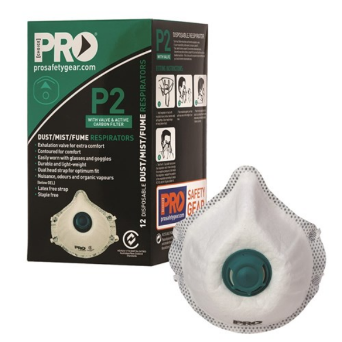 Picture of RESPIRATOR P2, WITH VALVE & CARBON FILTER WITH NOSE FLANGE