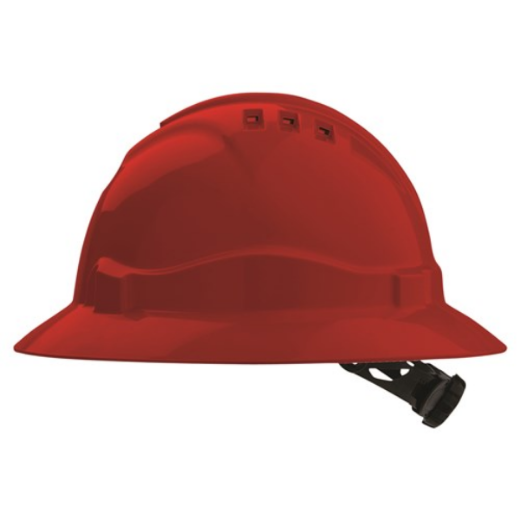 Picture of HARD HAT (V6) - VENTED, FULL BRIM, 6 POINT RATCHET HARNESS. AVAILABLE IN GREEN, ORANGE, RED, WHITE, YELLOW