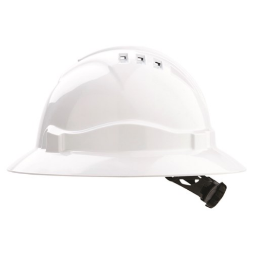 Picture of HARD HAT (V6) - VENTED, FULL BRIM, 6 POINT RATCHET HARNESS. AVAILABLE IN GREEN, ORANGE, RED, WHITE, YELLOW