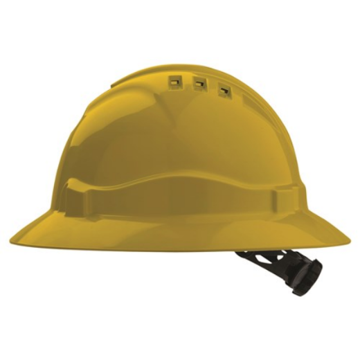 Picture of HARD HAT (V6) - VENTED, FULL BRIM, 6 POINT RATCHET HARNESS. AVAILABLE IN GREEN, ORANGE, RED, WHITE, YELLOW