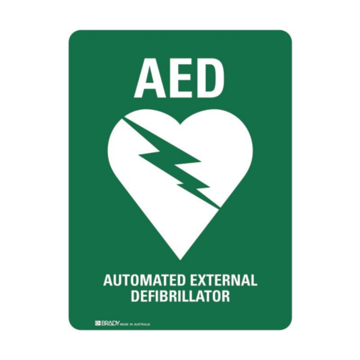 Picture of AED AUTOMATED EXTERNAL DEFIBRILLATOR SIGN 300MM (H) X 225MM (W) POLY