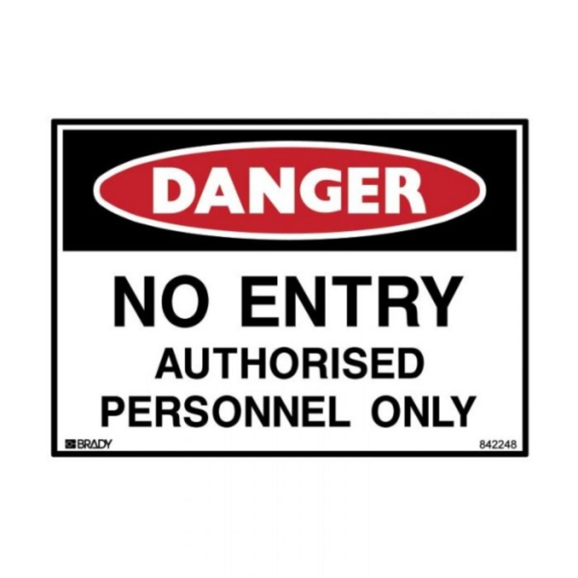 Picture of NO ENTRY AUTHORISED PERSONNEL ONLY SIGN 600MM(W) X 450MM(H) METAL