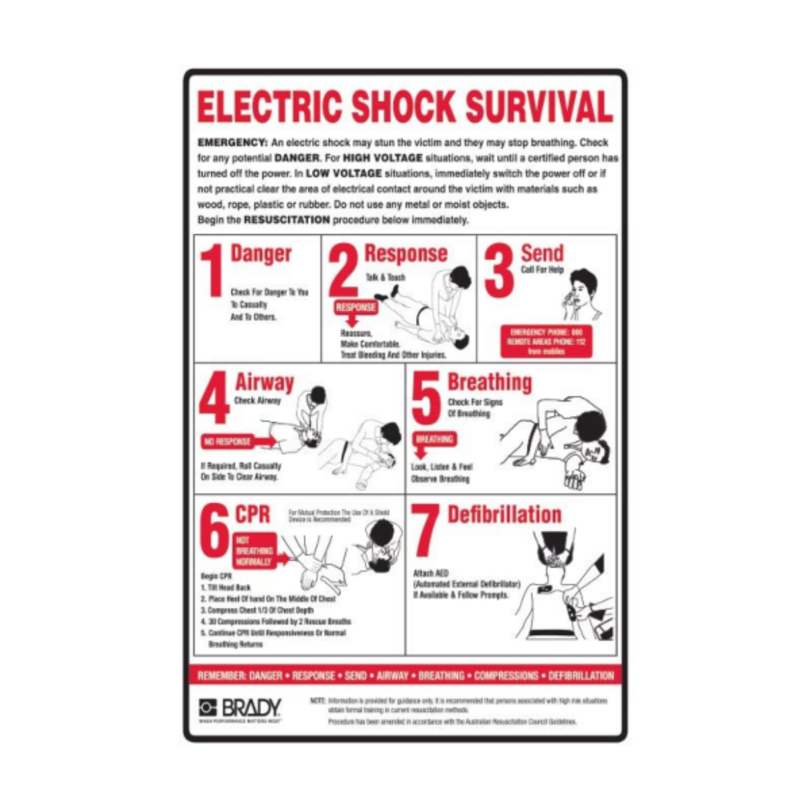 Picture of ELECTRIC SHOCK SURVIVAL SIGN 600MM (H) X 450MM (W) METAL