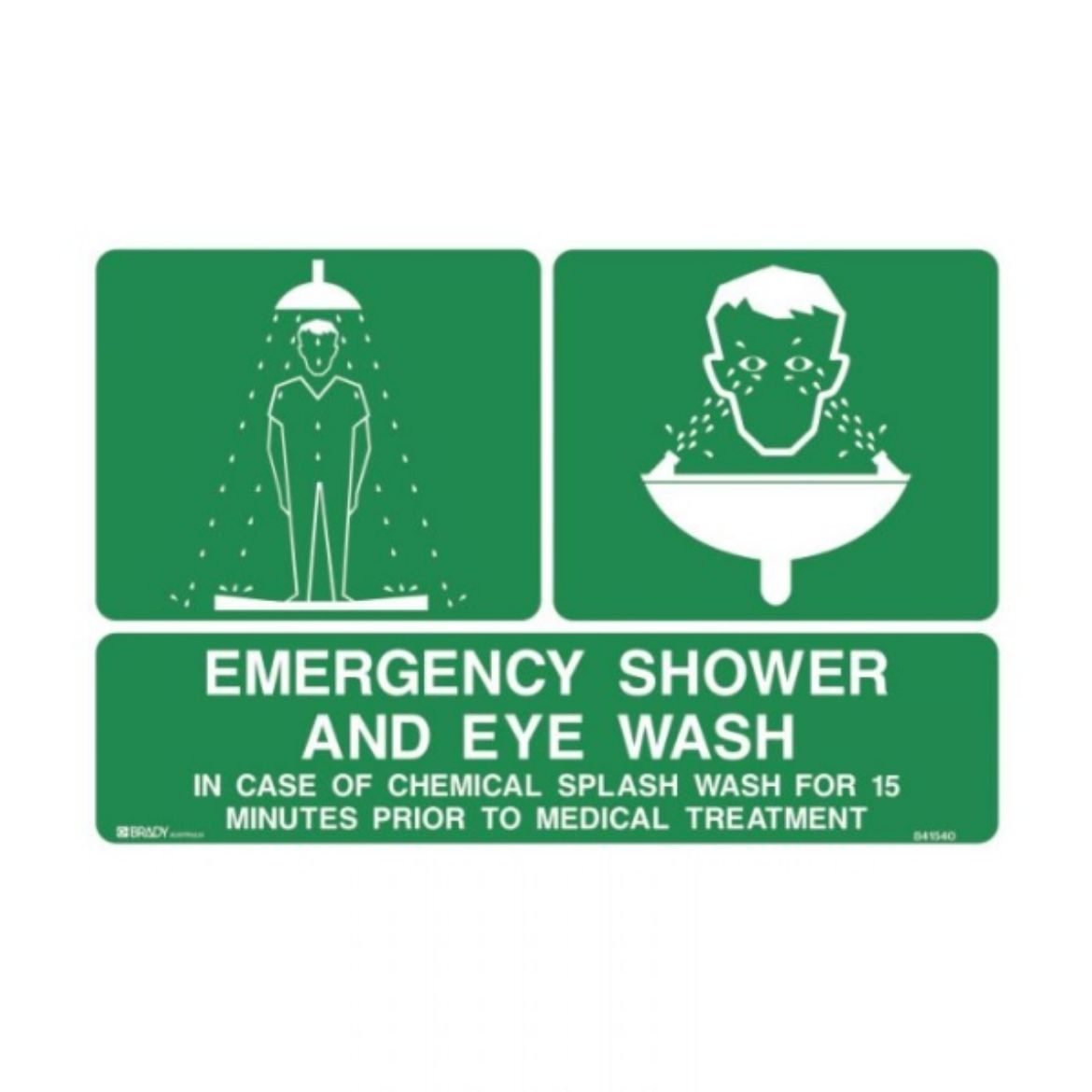 Picture of EMERGENCY SHOWER AND EYEWASH SIGN 225MM (H) X 300MM (W) POLYPROPYLENE