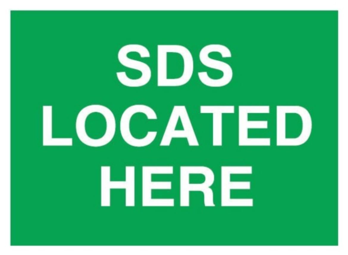 Picture of SDS LOCATED HERE SIGN 250MM(W) X 180MM(H) SELF ADHESIVE VINYL