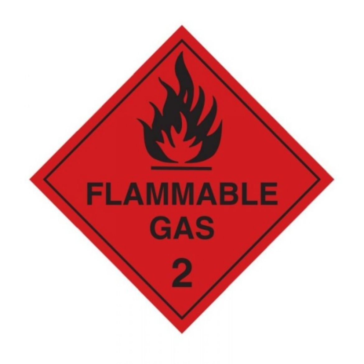 Picture of FLAMMABLE GAS 2 LABELS 250MM SELF ADHESIVE VINYL