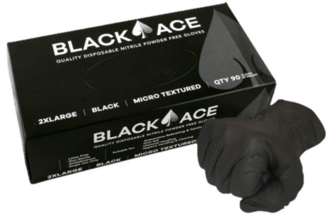 Picture of BLACK ACE DISPOSABLE NITRILE GLOVES - LARGE