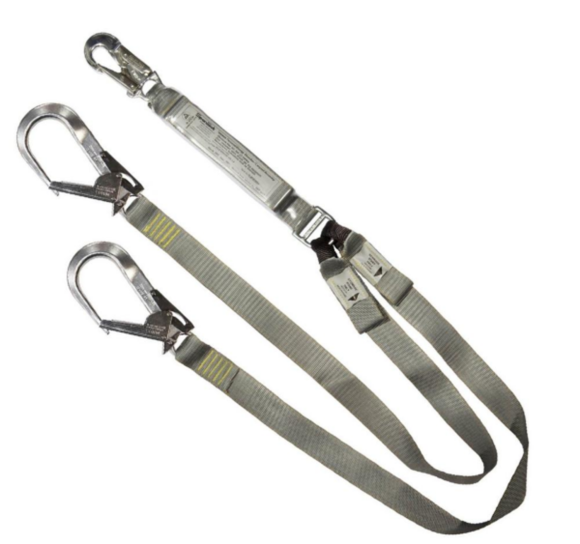 Picture of 140KG ENERGY ABSORBING WEBBING TWIN ACCESS LANYARD 1.8M WITH ALUMINIUM H1 SNAP HOOK AND ALUMINIUM H3 SCAFFOLD HOOKS (600MM GATE OPENING THE OTHER END)