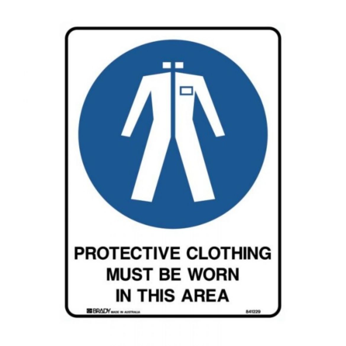 Picture of PROTECTIVE CLOTHING MUST BE WORN IN THIS AREA SIGN 600MM (H) X 450MM (W) POLYPROPYLENE