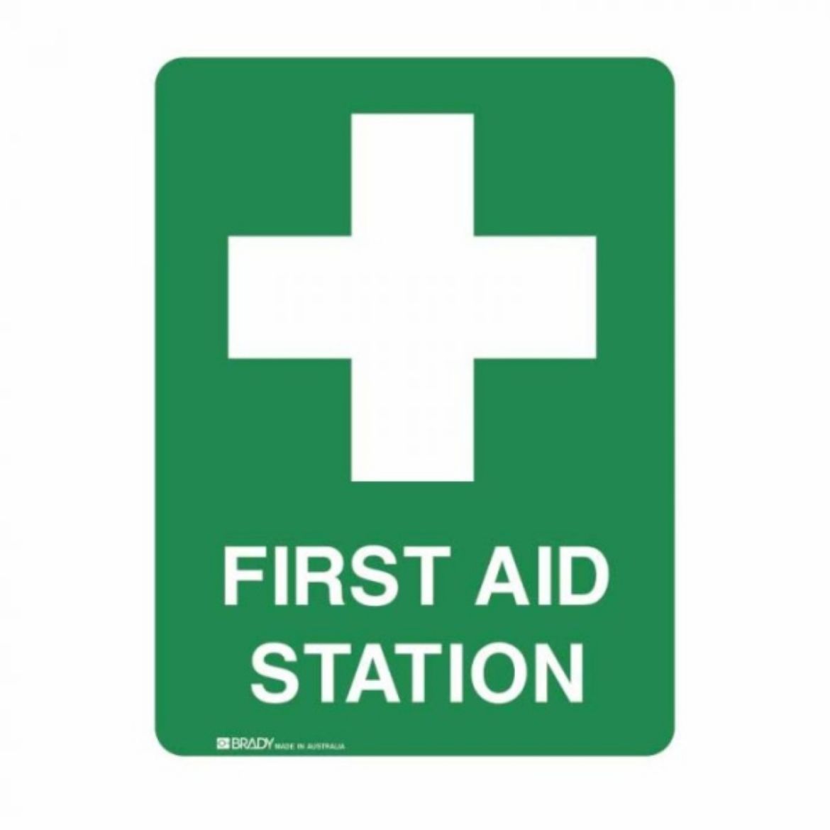 Picture of FIRST AID STATION SIGN 600MM (H) X 450MM (W) SELF ADHESIVE POLYPROPYLENE