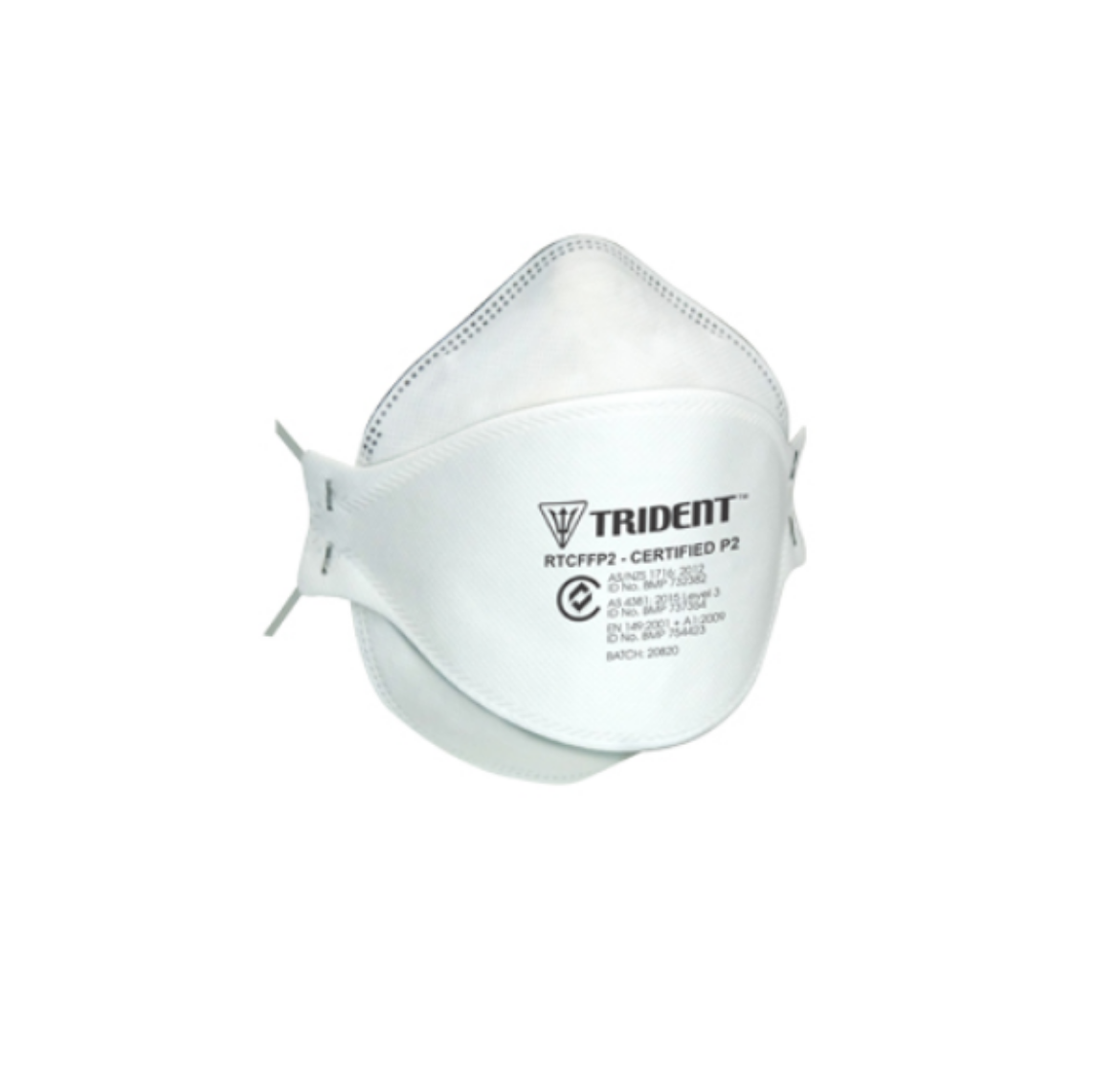 Picture of RESPIRATOR TRIDENT® FLAT FOLD P2 LEVEL 3 EXTENDED LENGTH HEAD STRAPS