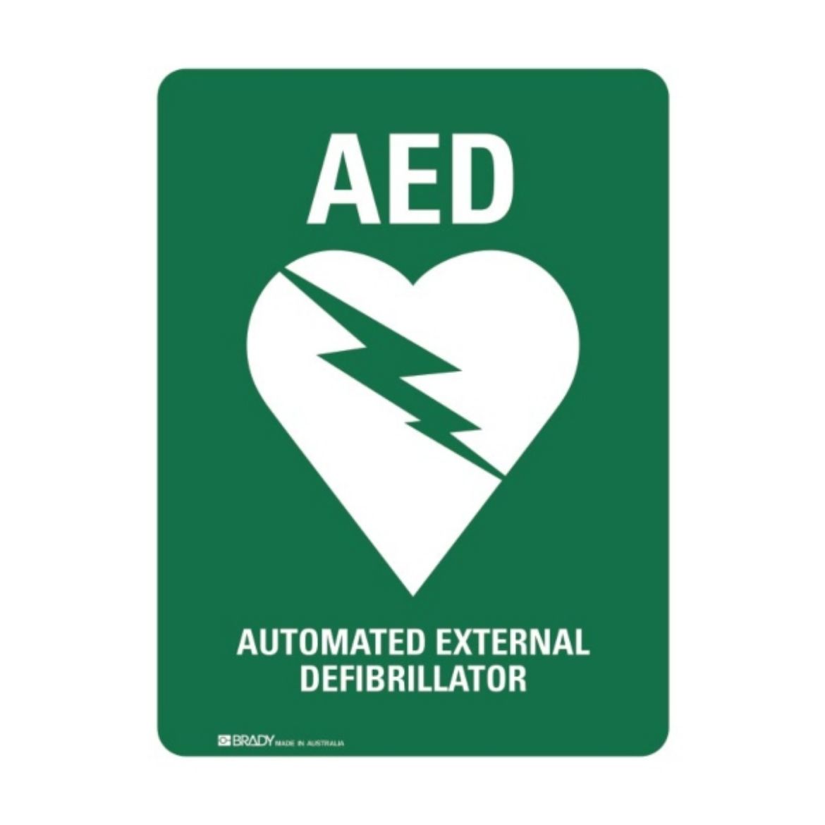 Picture of AED AUTOMATED EXTERNAL DEFIBRILLATOR SIGN 600MM (H) X 450MM (H) POLYPROPYLENE