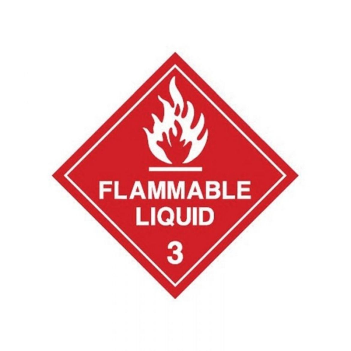 Picture of FLAMMABLE LIQUID 3 LABEL RED/WHITE 100MM (H) X 100MM (W) PAPER STICKER