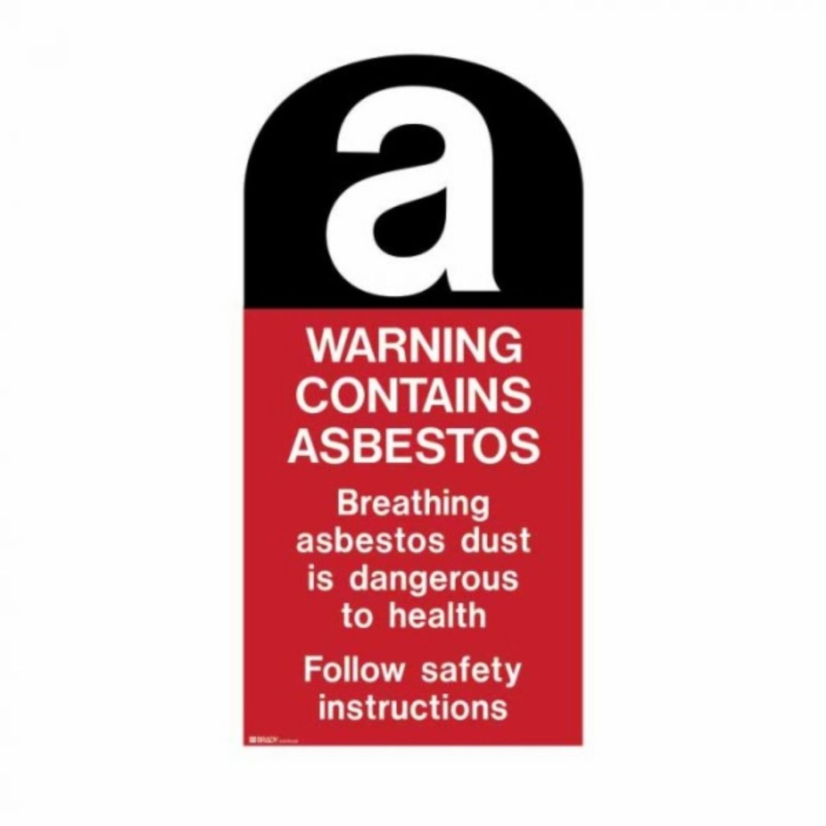 Picture of ASBESTOS SIGN WARNING 100MM (W) X 200MM (H) SELF ADHESIVE VINYL