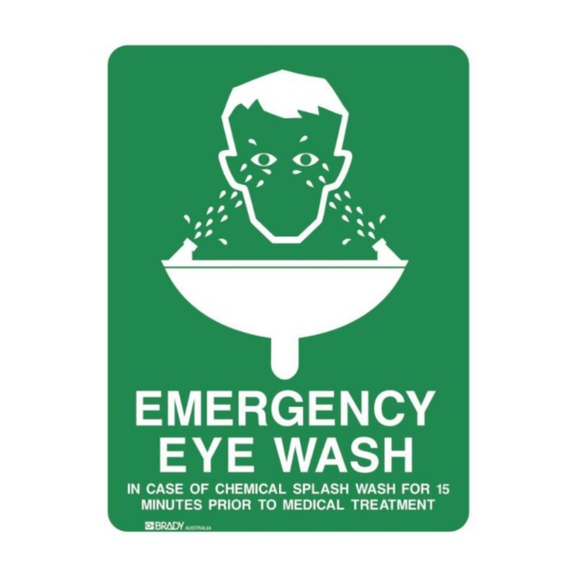 Picture of EMERGENCY EYE WASH SIGN 300MM (H) X 225MM (W) POLYPROPYLENE