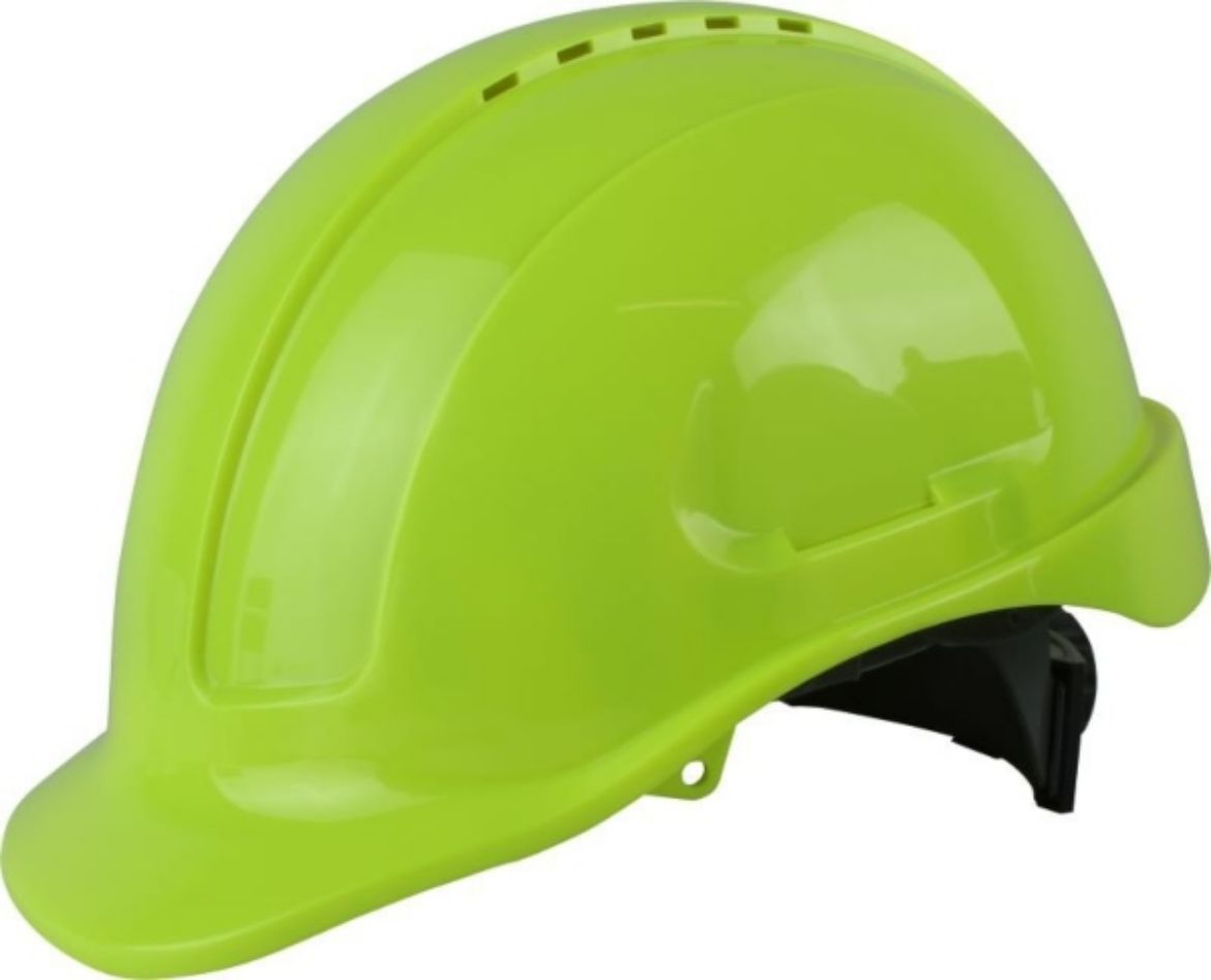 Picture of MAXIGUARD FLOURO YELLOW VENTED HARD HAT, RATCHET HARNESS
