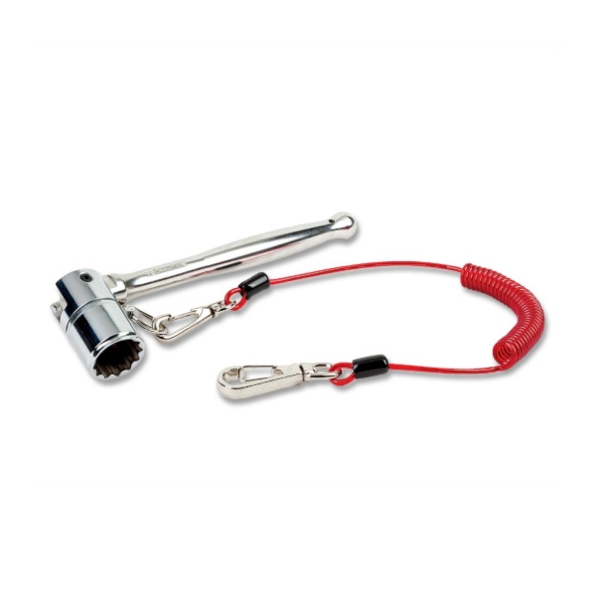 Picture of STAINLESS STEEL SCAFFOLD KEY 1/2 WITH COIL TETHER SINGLE-ACTION