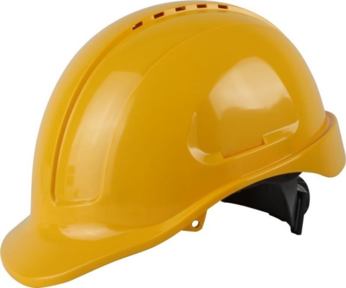 Picture of MAXIGUARD YELLOW VENTED HARD HAT, RATCHET HARNESS