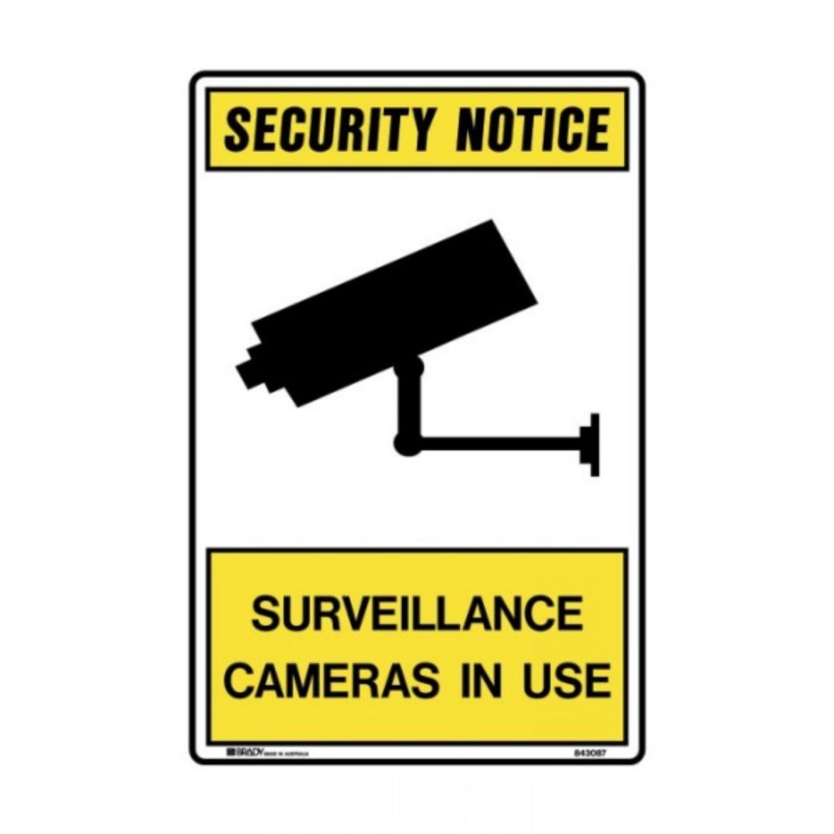 Picture of SURVEILLANCE CAMERAS IN USE SIGN 150MM(H) X 110MM(W) SELF ADHESIVE VINYL