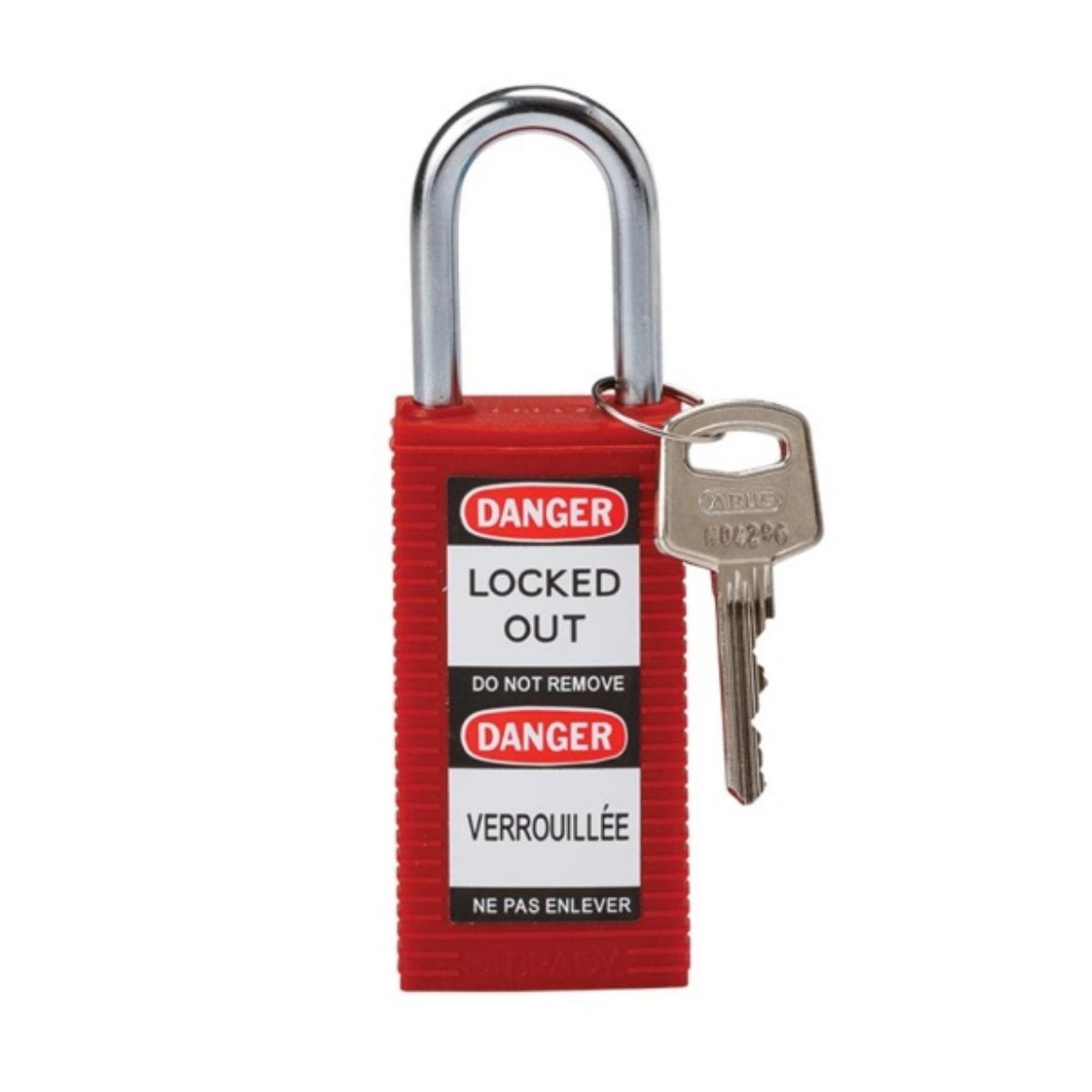 Picture of BRADY SAFETY PLUS PADLOCK RED LONG BODY KEYED DIFFERENTLY