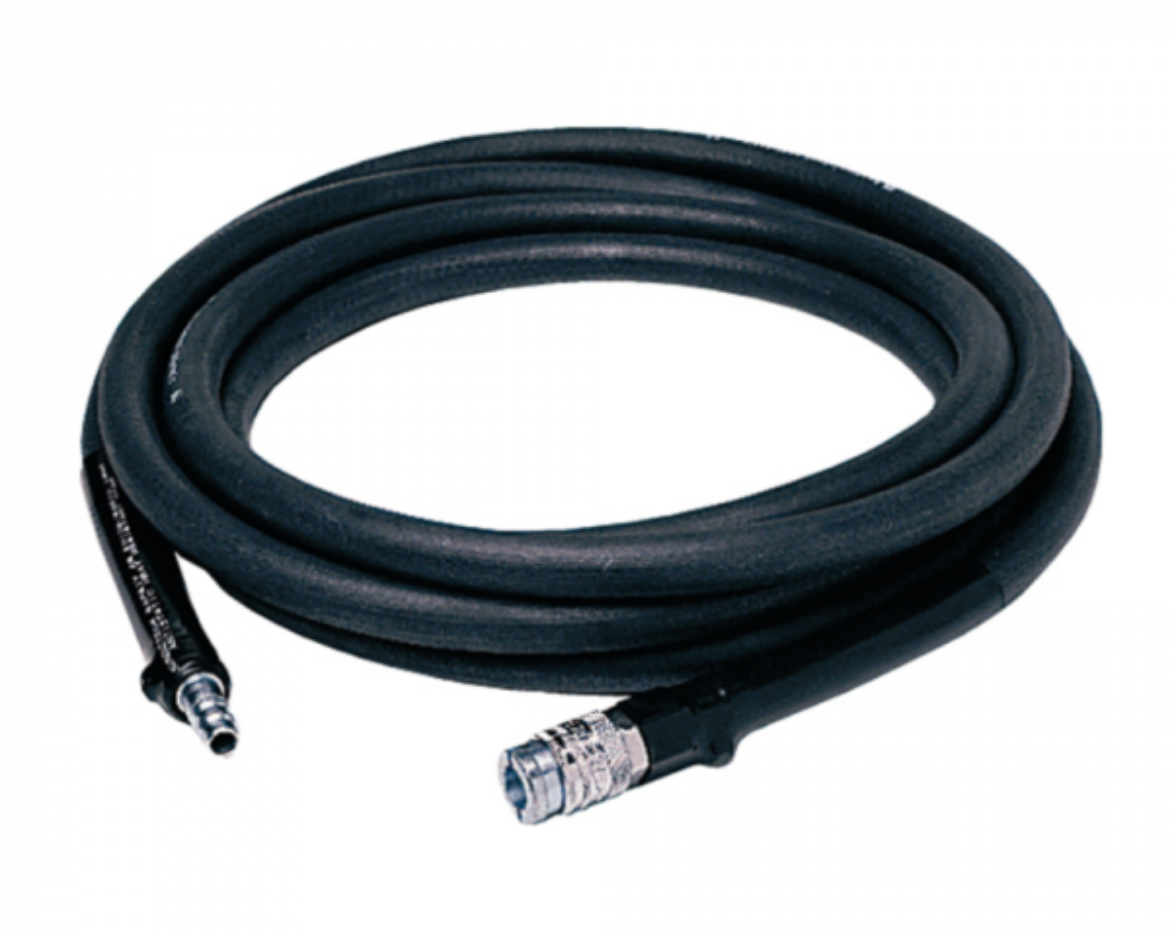 Picture of 8M X 9.5MM COMPRESSED AIR HOSE, BLACK RUBBER WITH CEJN 342 COUPLINGS
