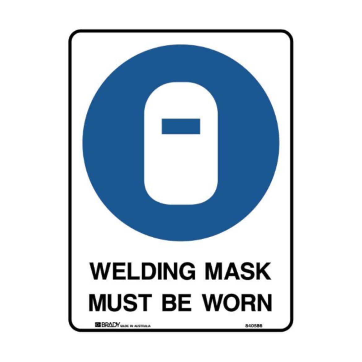 Picture of WELDING MASK MUST BE WORN SIGN 450MM (H) X 300MM (W) POLYPROPYLENE